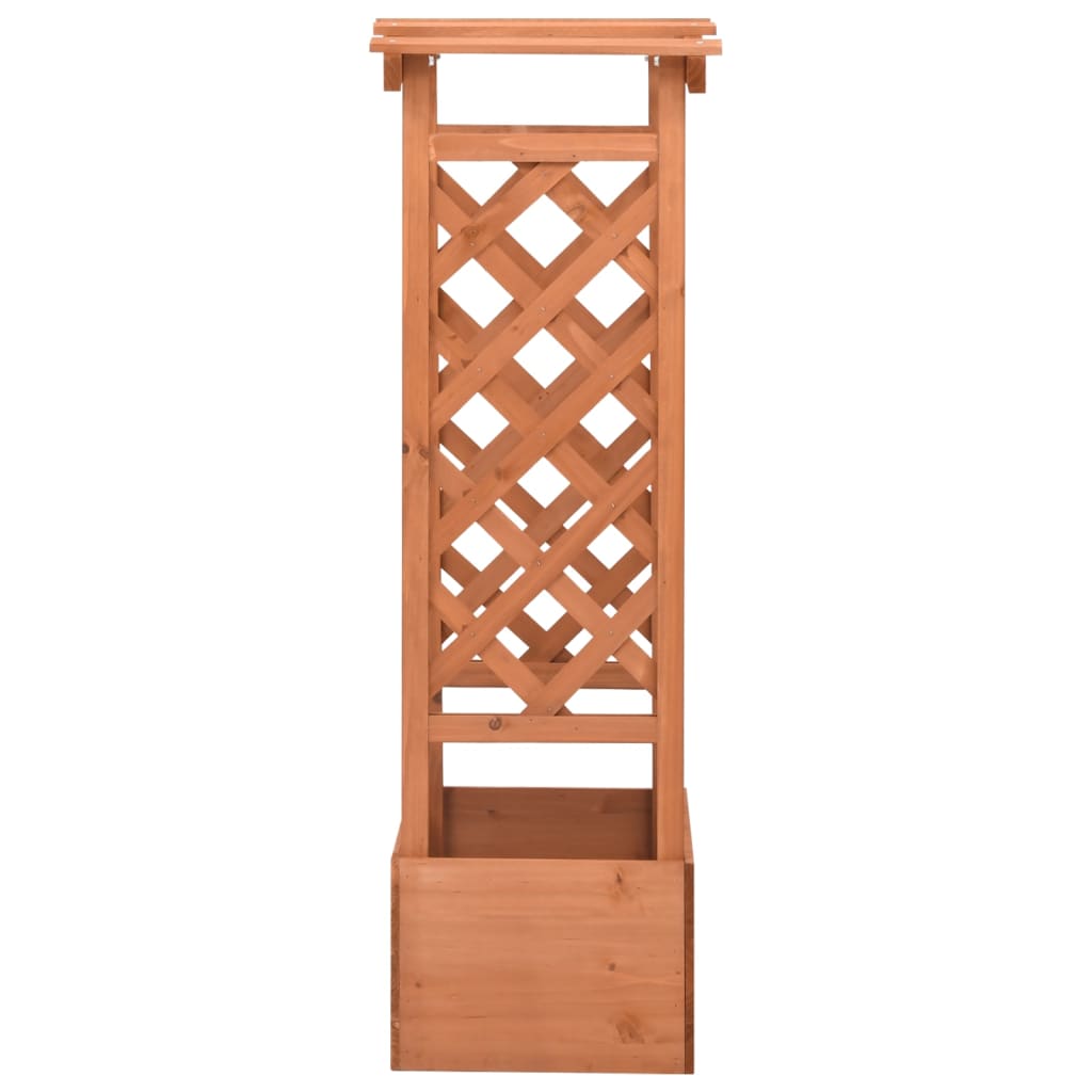 vidaXL Jardinière à treillis avec arche 49x39x117 cm Bois de sapin