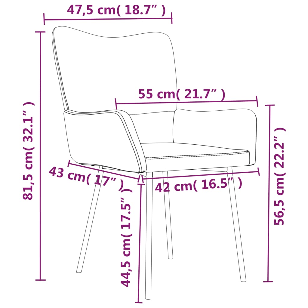 vidaXL Chaises à manger lot de 2 Noir Velours