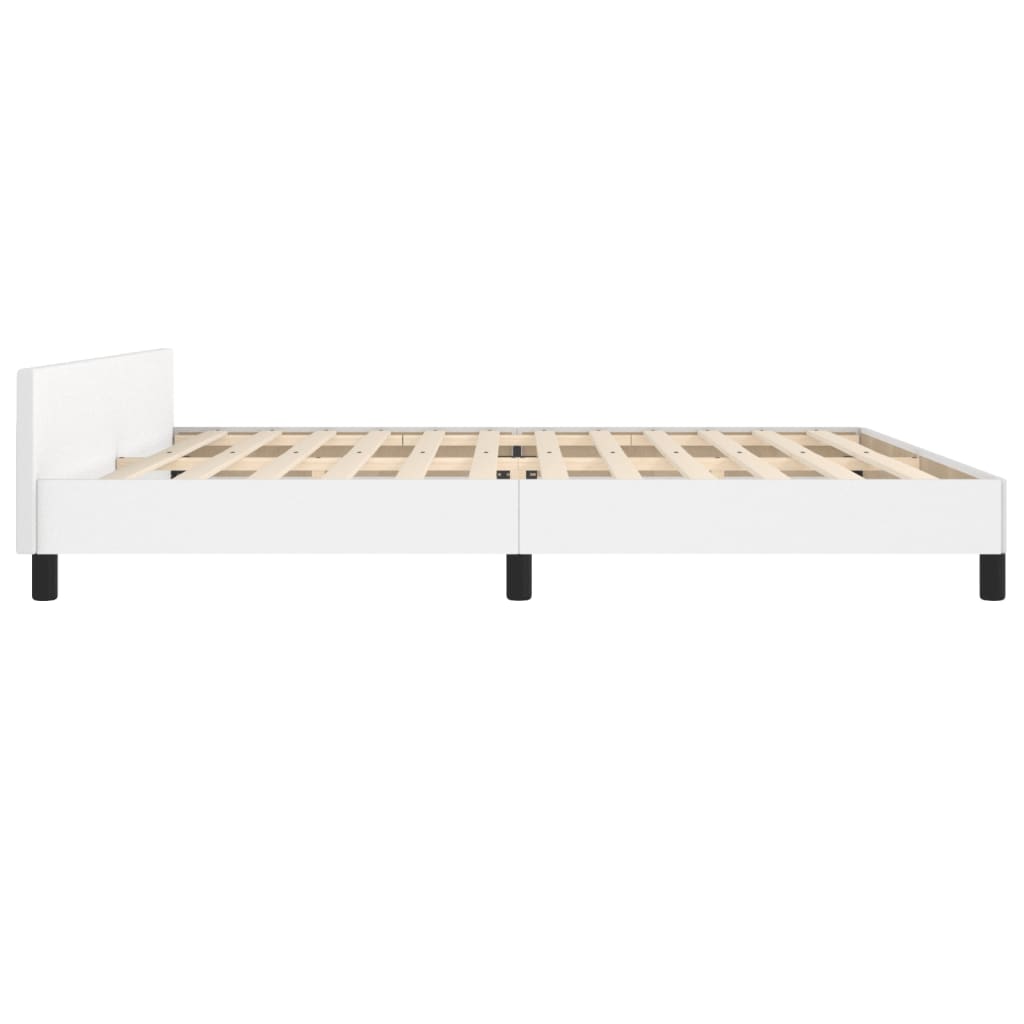 vidaXL Cadre de lit avec tête de lit sans matelas blanc 200x200 cm