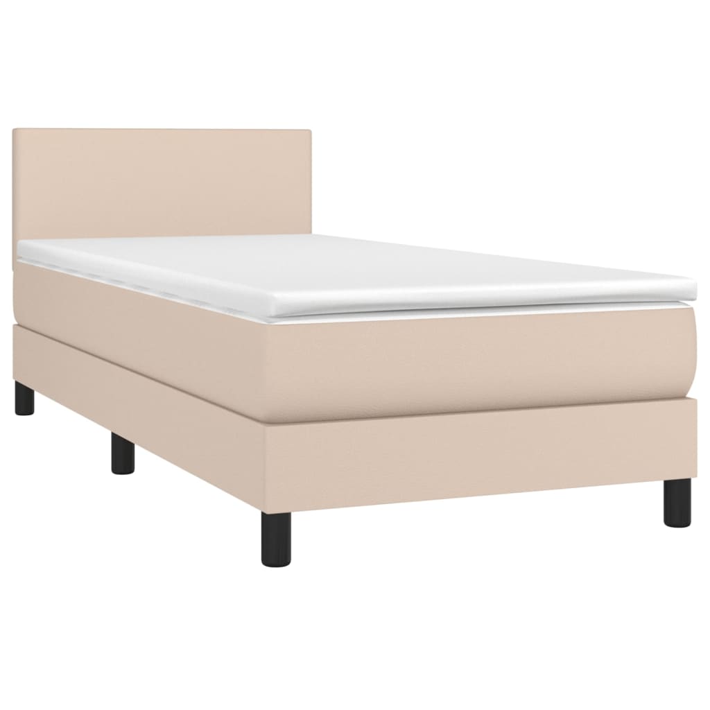 vidaXL Sommier à lattes de lit avec matelas Cappuccino 80x200 cm