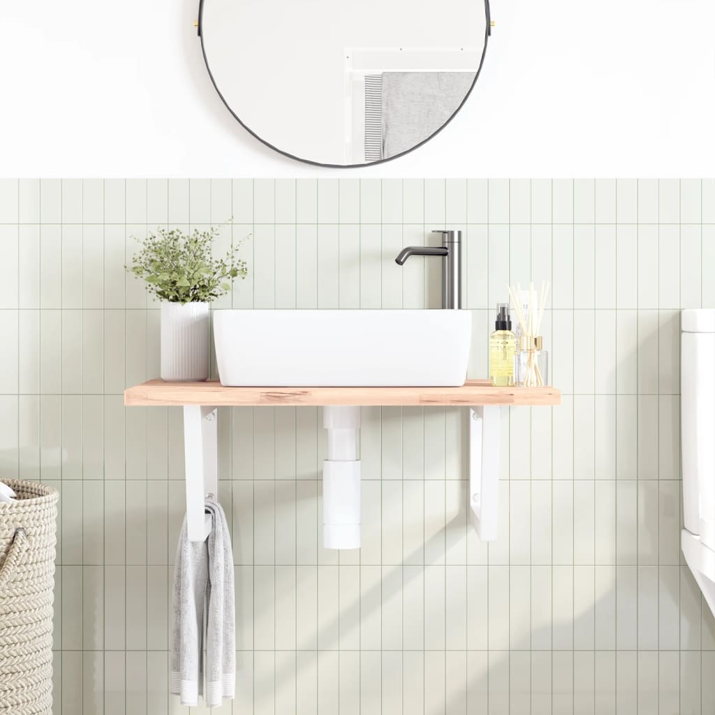 vidaXL Supports d'étagères pour lavabo 2 pcs blanc trapèze acier