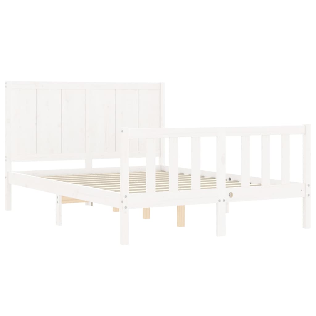 vidaXL Cadre de lit sans matelas blanc 140x200 cm bois de pin massif