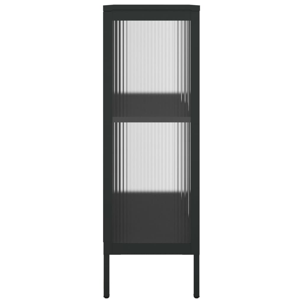 vidaXL Buffet noir 75x35x105 cm verre et acier