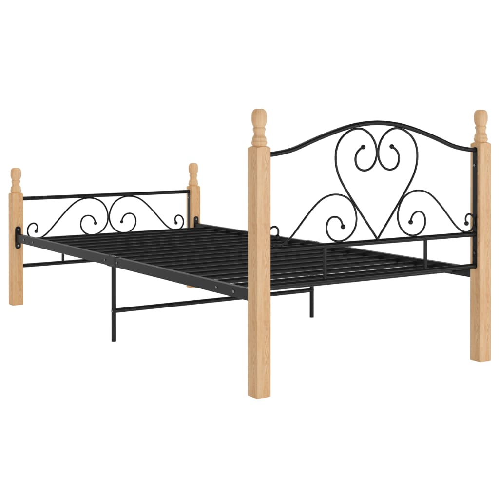 vidaXL Cadre de lit sans matelas noir métal 90x200 cm