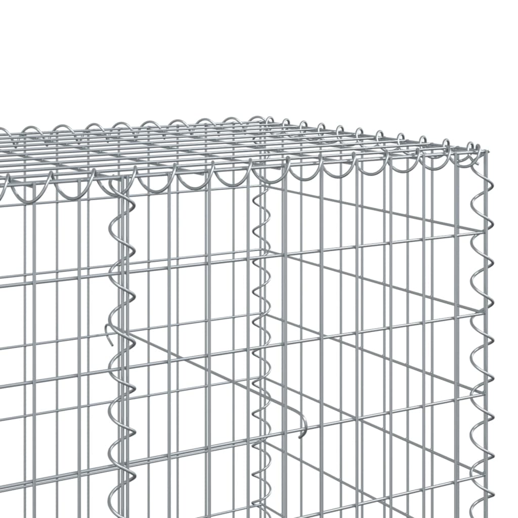 vidaXL Panier gabion avec couvercle 750x100x100 cm fer galvanisé