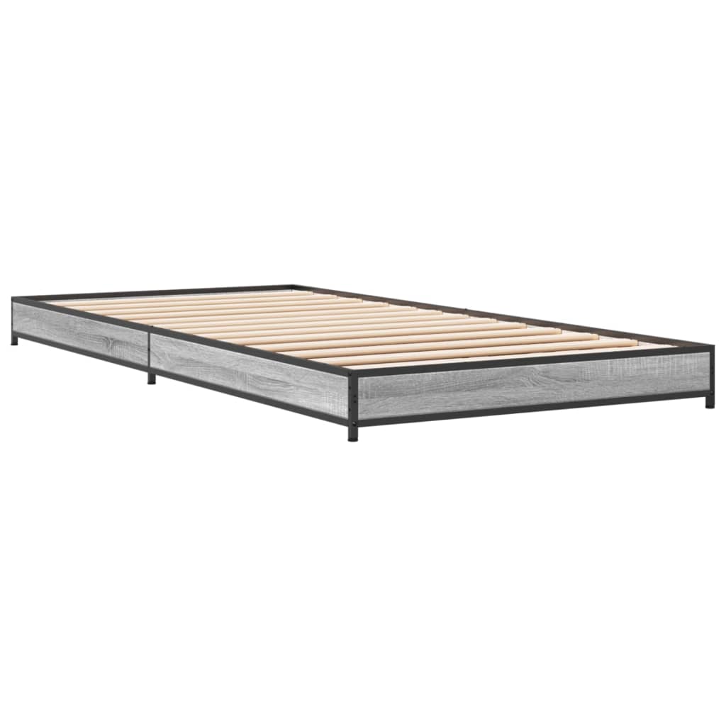 vidaXL Cadre de lit sans matelas sonoma gris 75x190 cm