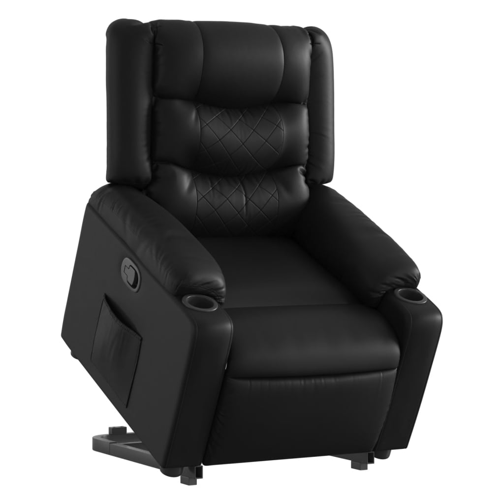 vidaXL Fauteuil inclinable Noir Similicuir