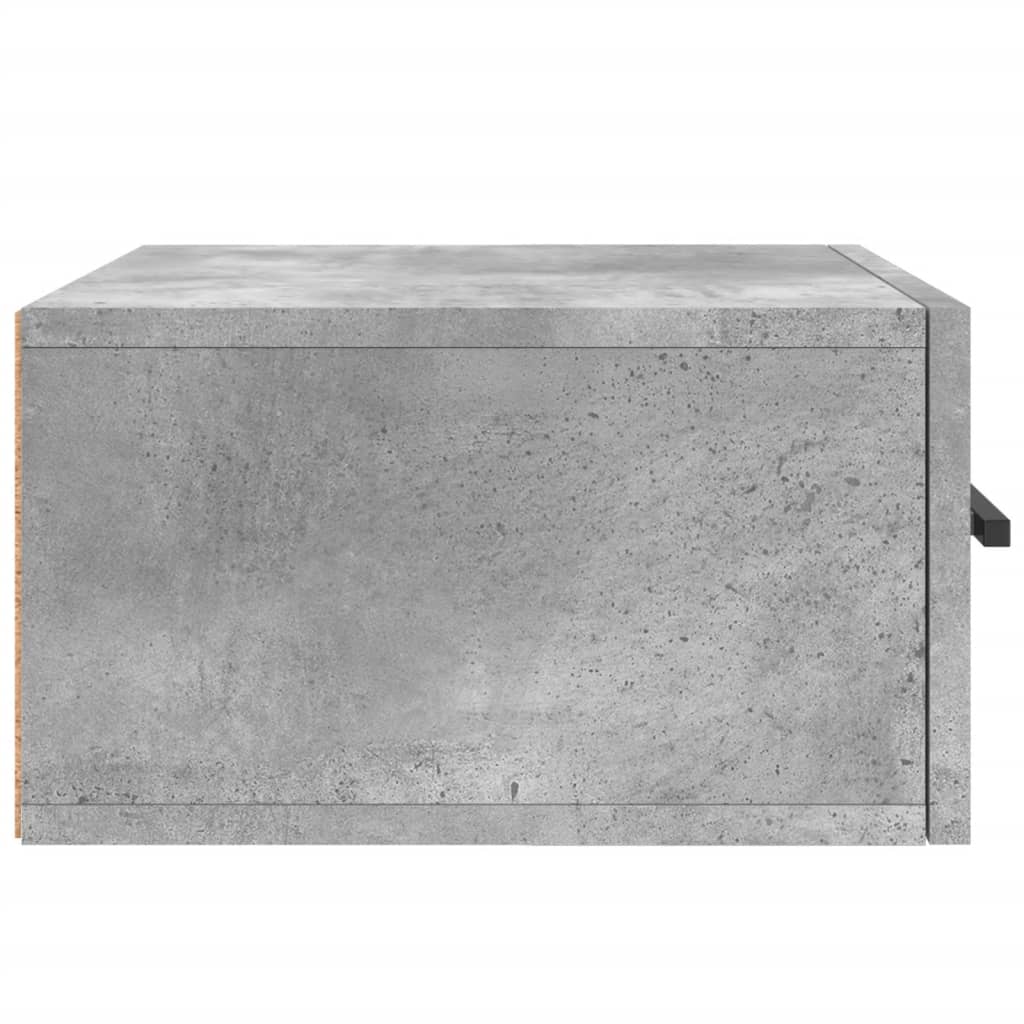 vidaXL Table de chevet murale gris béton 35x35x20 cm