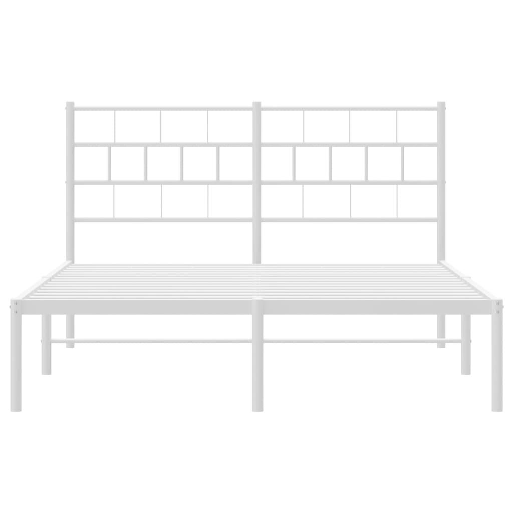 vidaXL Cadre de lit métal sans matelas et tête de lit blanc 120x190 cm