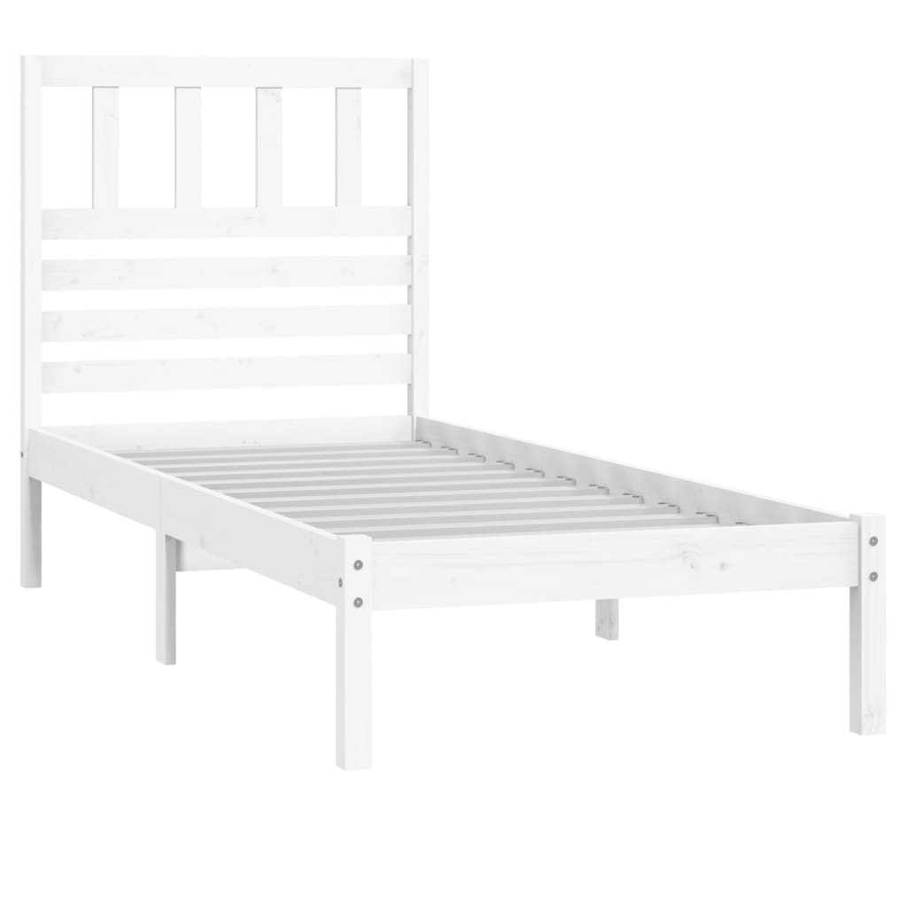 vidaXL Cadre de lit sans matelas blanc 75x190 cm bois de pin massif