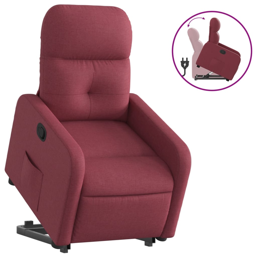 vidaXL Fauteuil inclinable rouge bordeaux tissu