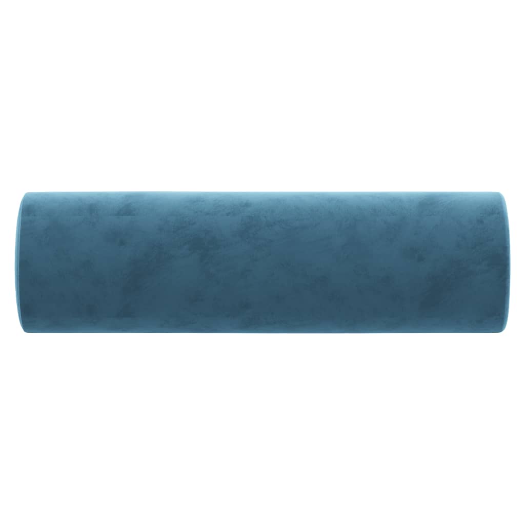 vidaXL Coussins décoratifs lot de 2 Bleu Ø15x50 cm Velours