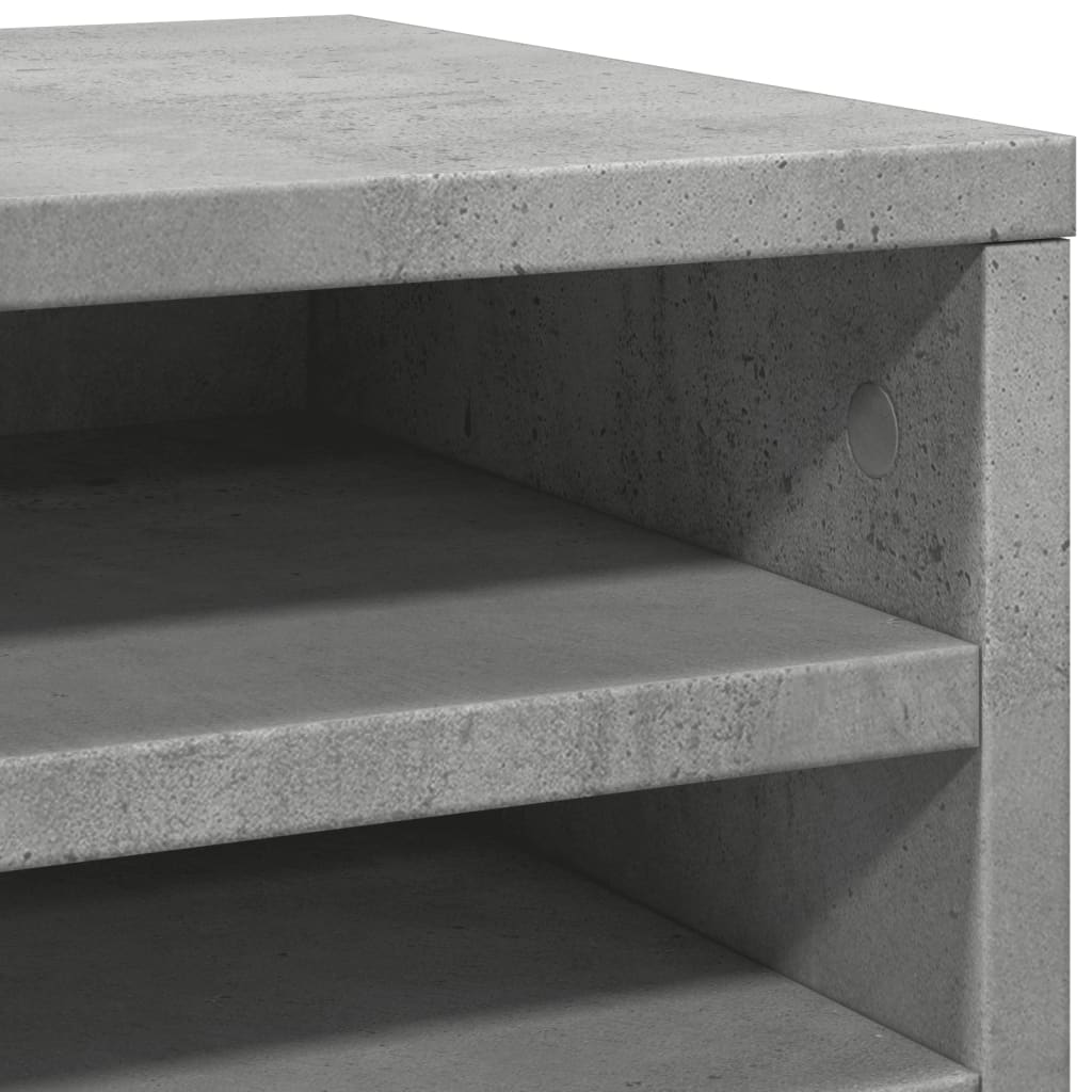 vidaXL Organisateur de bureau gris béton 36x26x29,5 cm