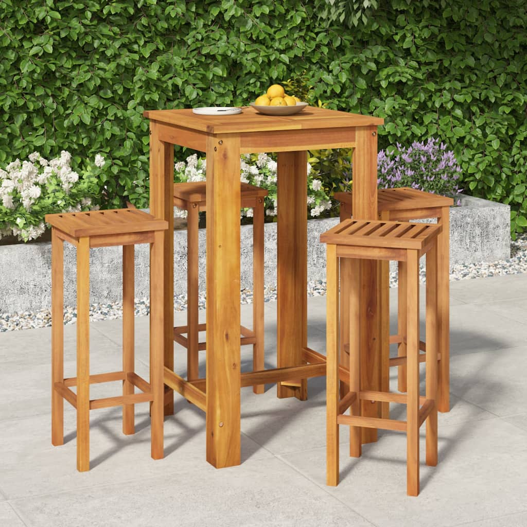 vidaXL Ensemble de bar de jardin 5 pcs bois d'acacia solide