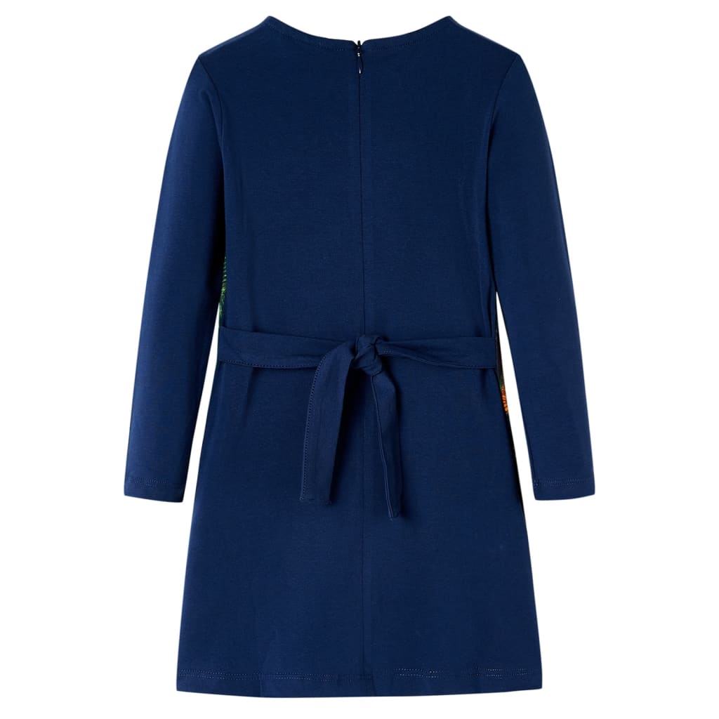 Robe pour enfants à manches longues bleu marine 104