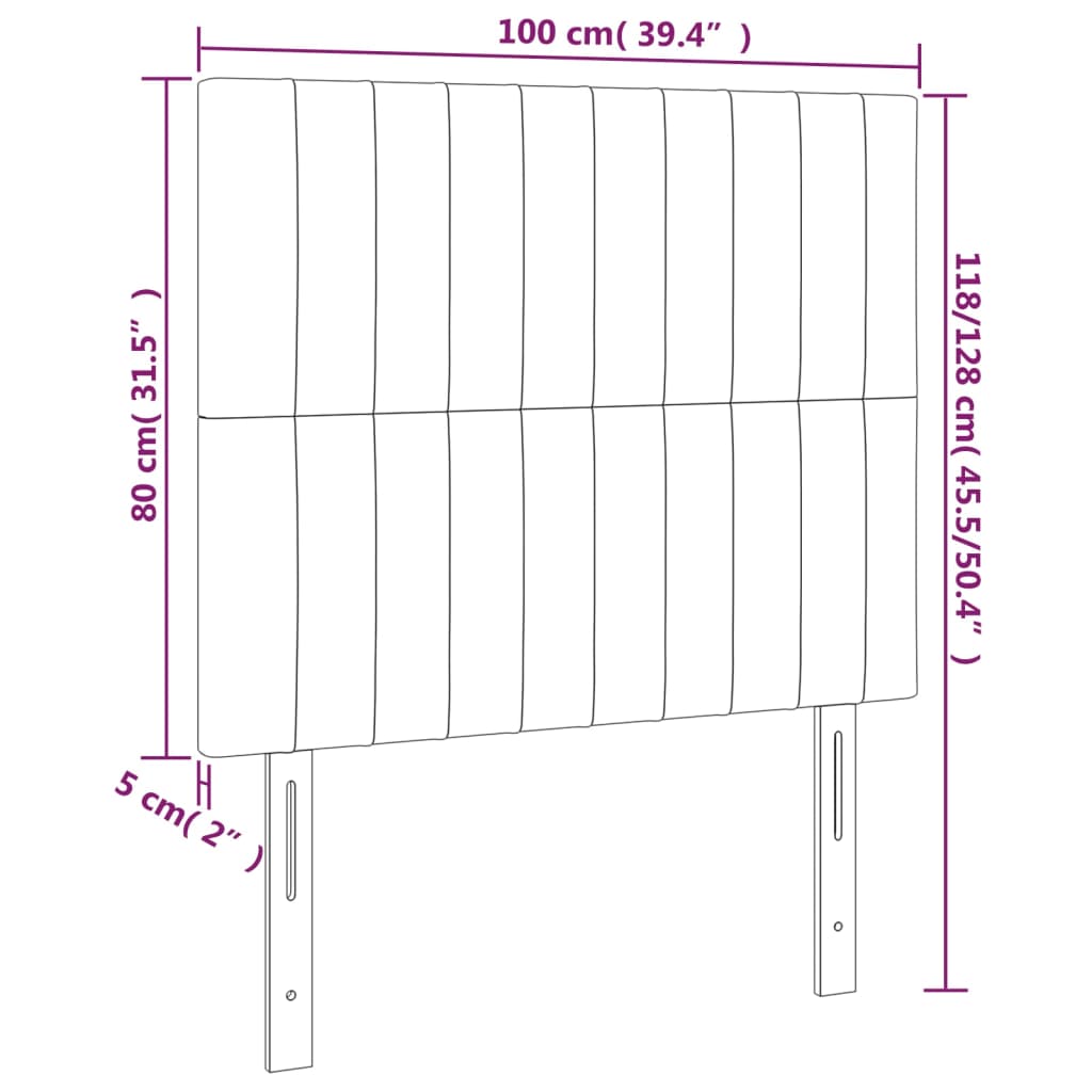 vidaXL Tête de lit à LED Bleu 100x5x118/128 cm Tissu