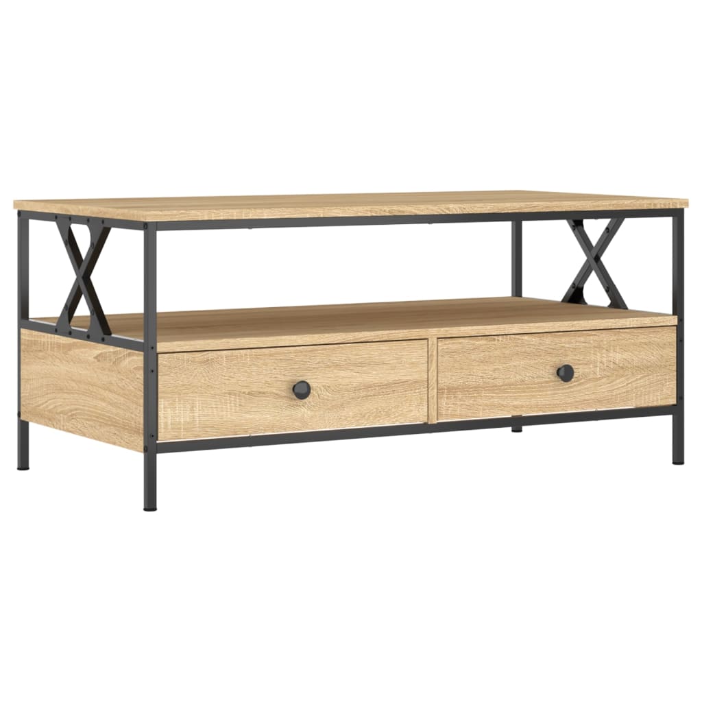 vidaXL Table basse chêne sonoma 100x51x45 cm bois d'ingénierie