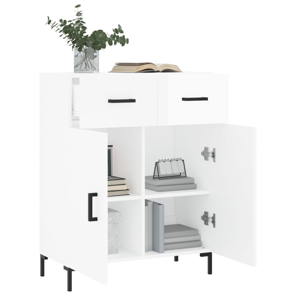 vidaXL Buffet Blanc brillant 69,5x34x90 cm Bois d'ingénierie