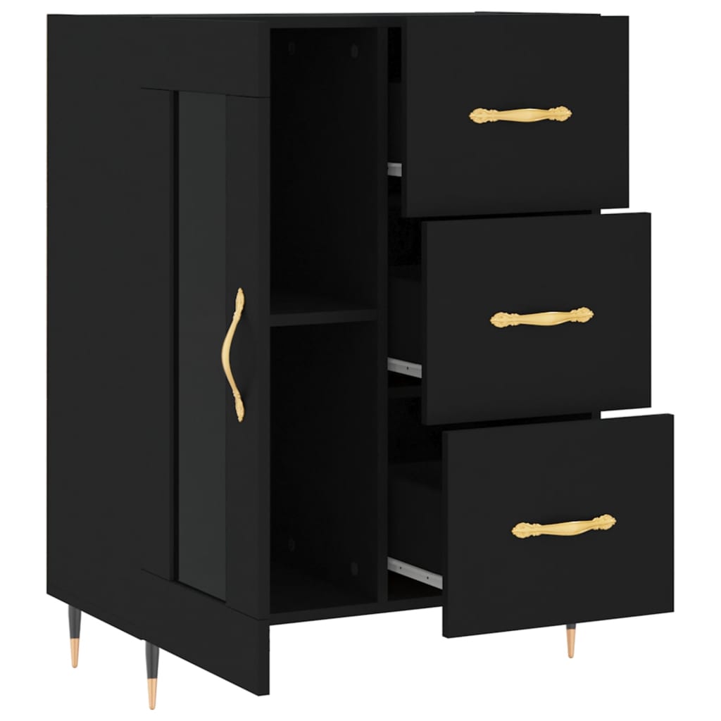 vidaXL Buffet noir 69,5x34x90 cm bois d'ingénierie