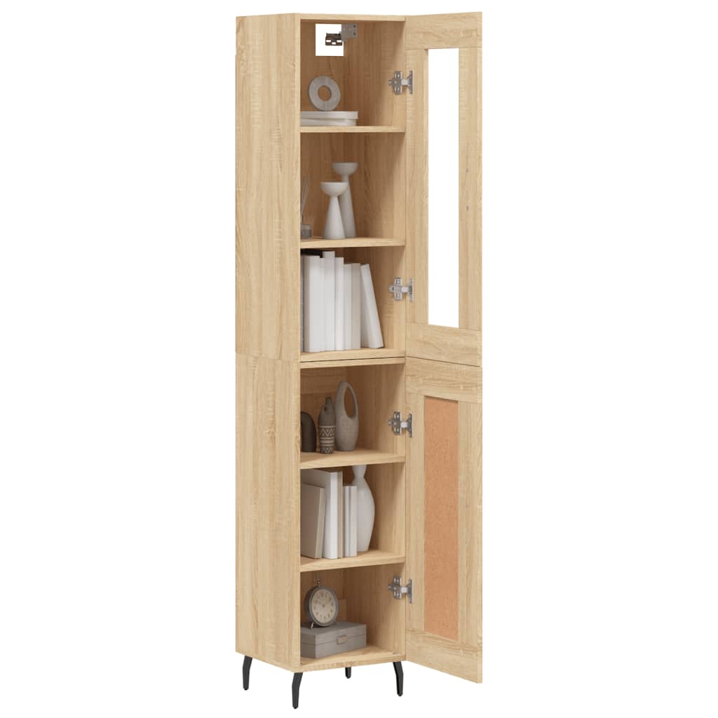 vidaXL Buffet haut Chêne sonoma 34,5x34x180 cm Bois d'ingénierie