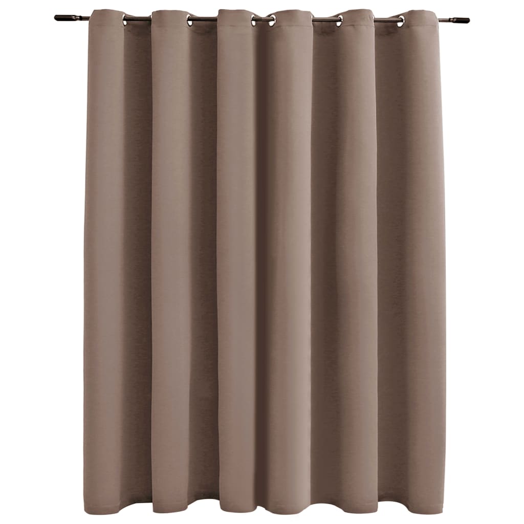 vidaXL Rideau occultant avec anneaux en métal Taupe 290x245 cm