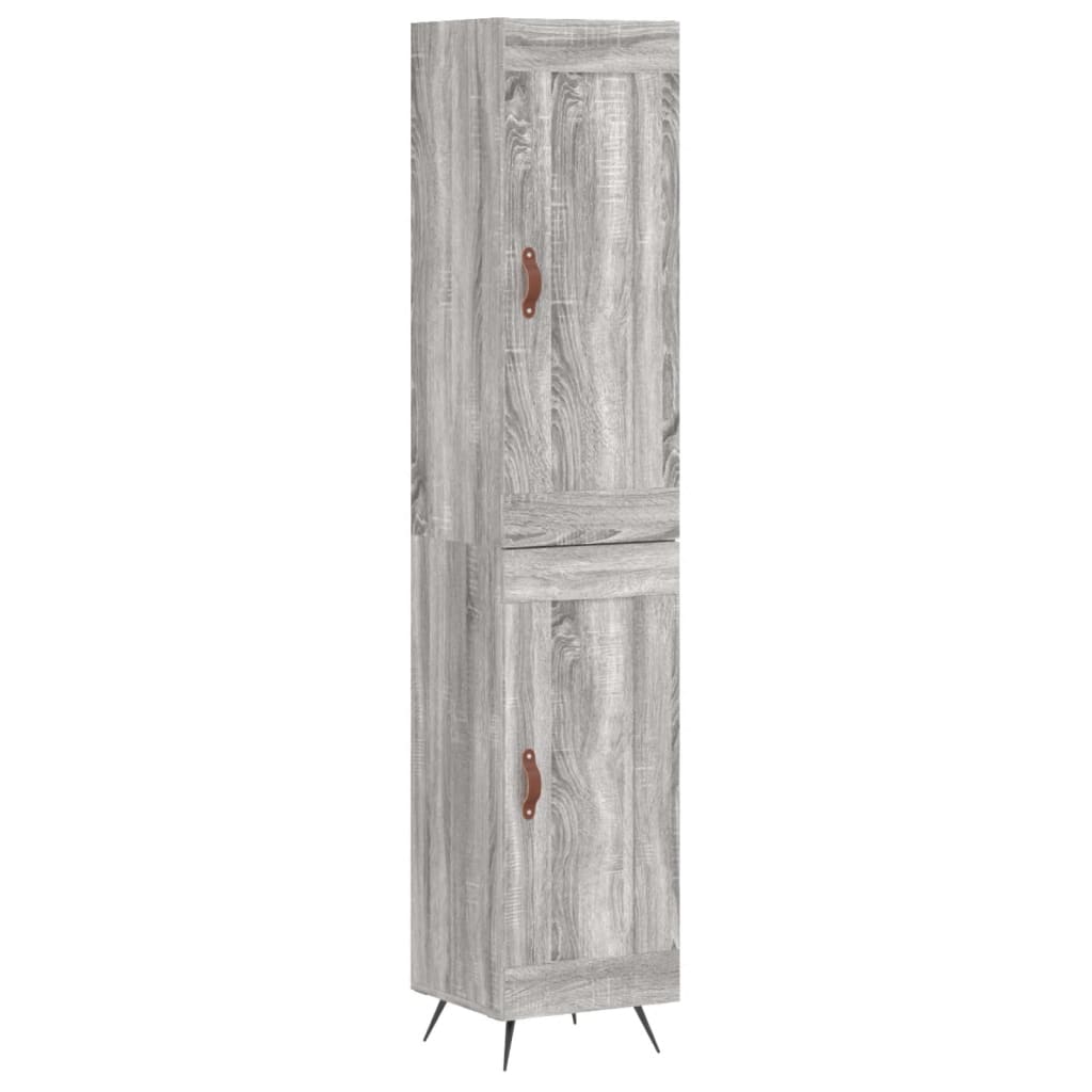 vidaXL Buffet haut Sonoma gris 34,5x34x180 cm Bois d'ingénierie