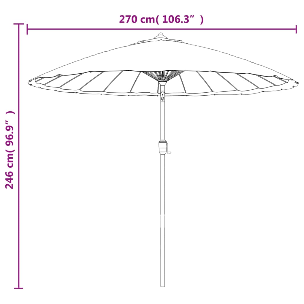 vidaXL Parasol d'extérieur avec mât en aluminium 500 cm bleu azuré