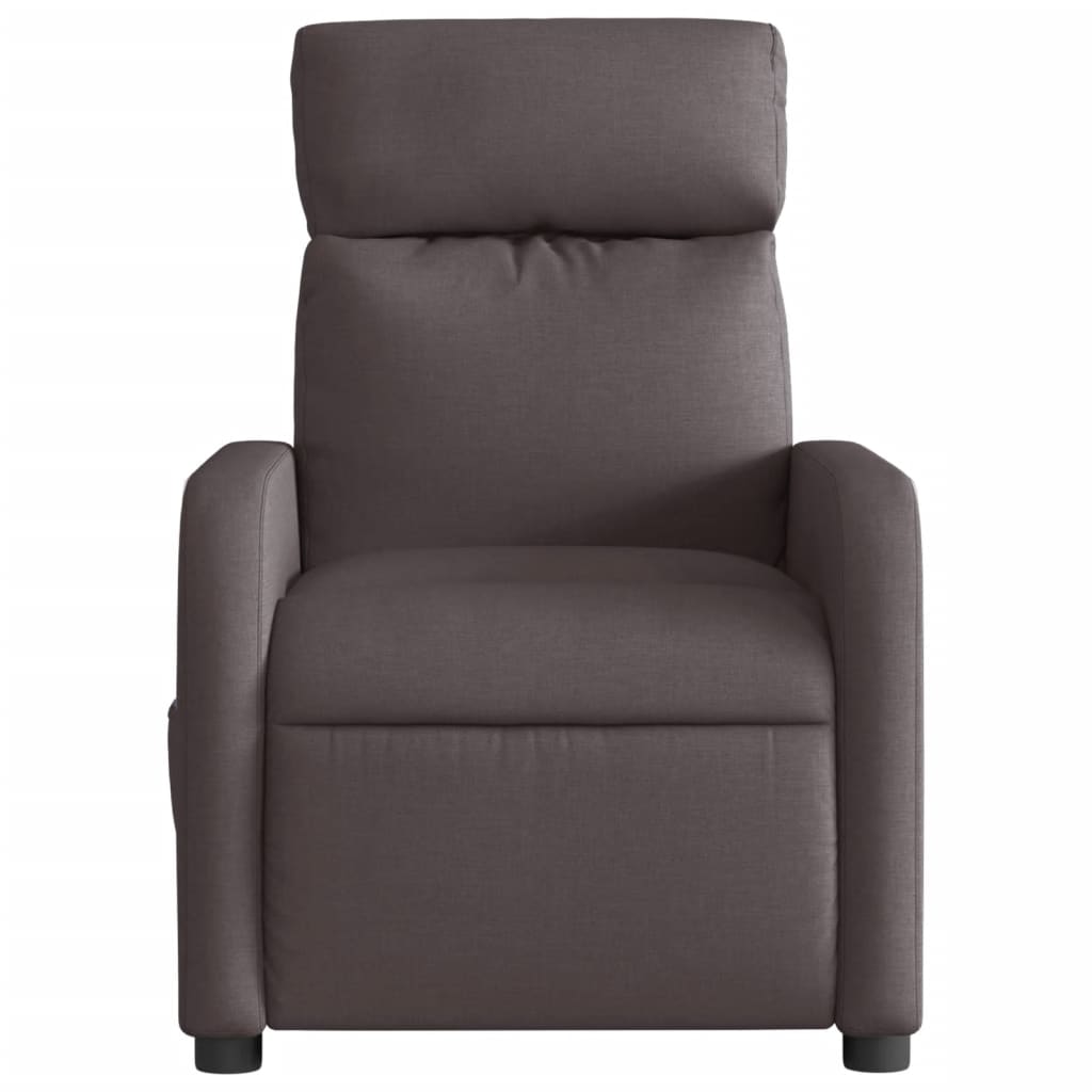 vidaXL Fauteuil inclinable électrique Marron foncé Tissu