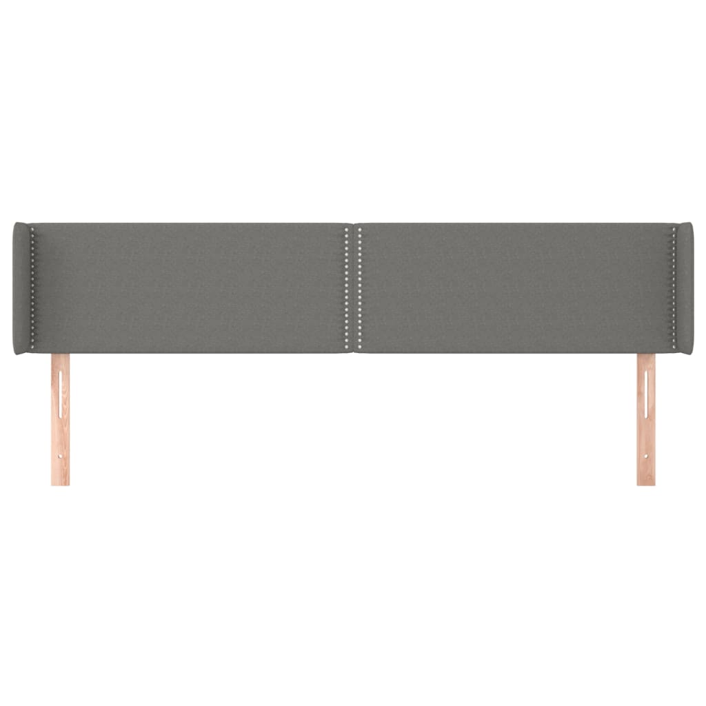 vidaXL Tête de lit avec oreilles Gris foncé 203x16x78/88 cm Tissu