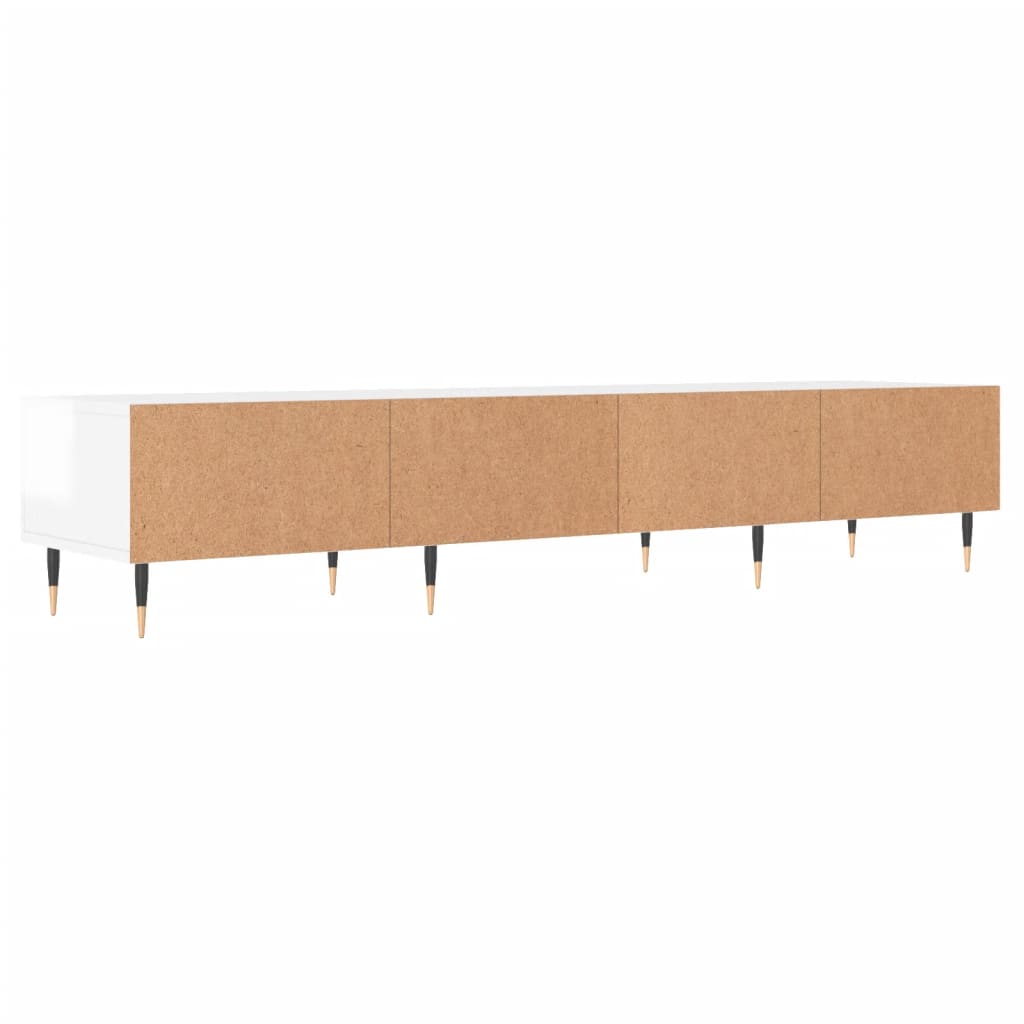 vidaXL Meuble TV blanc brillant 150x36x30 cm bois d'ingénierie