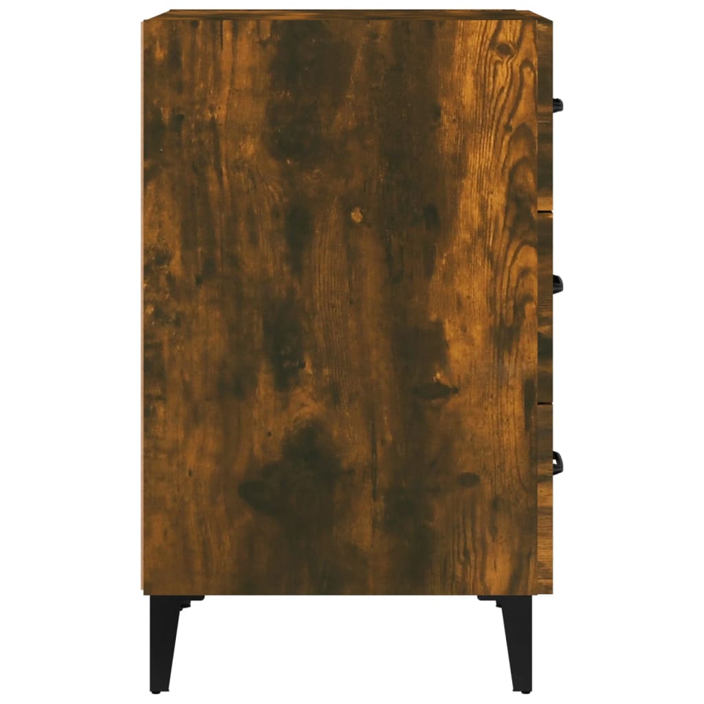 vidaXL Table de chevet chêne fumé 40x40x66 cm bois d'ingénierie