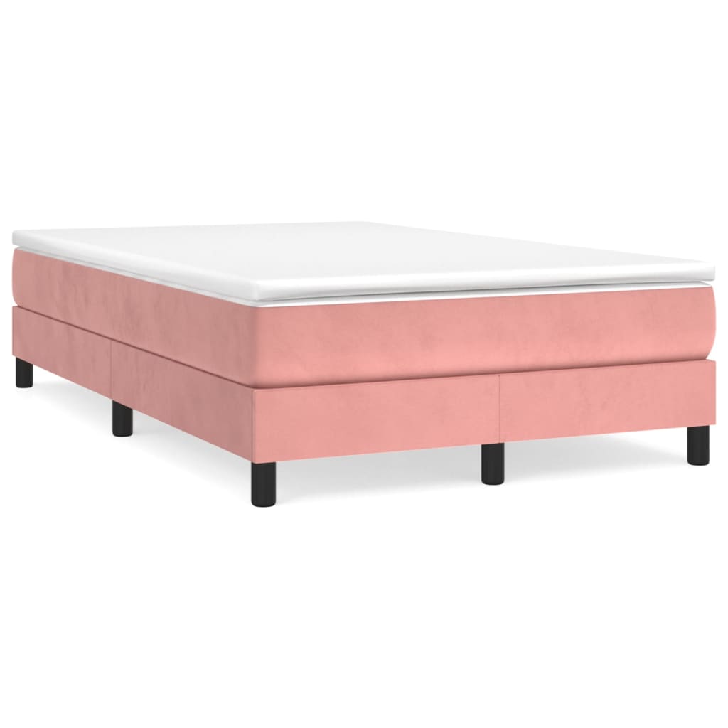 vidaXL Sommier à lattes de lit avec matelas rose 120x190 cm velours