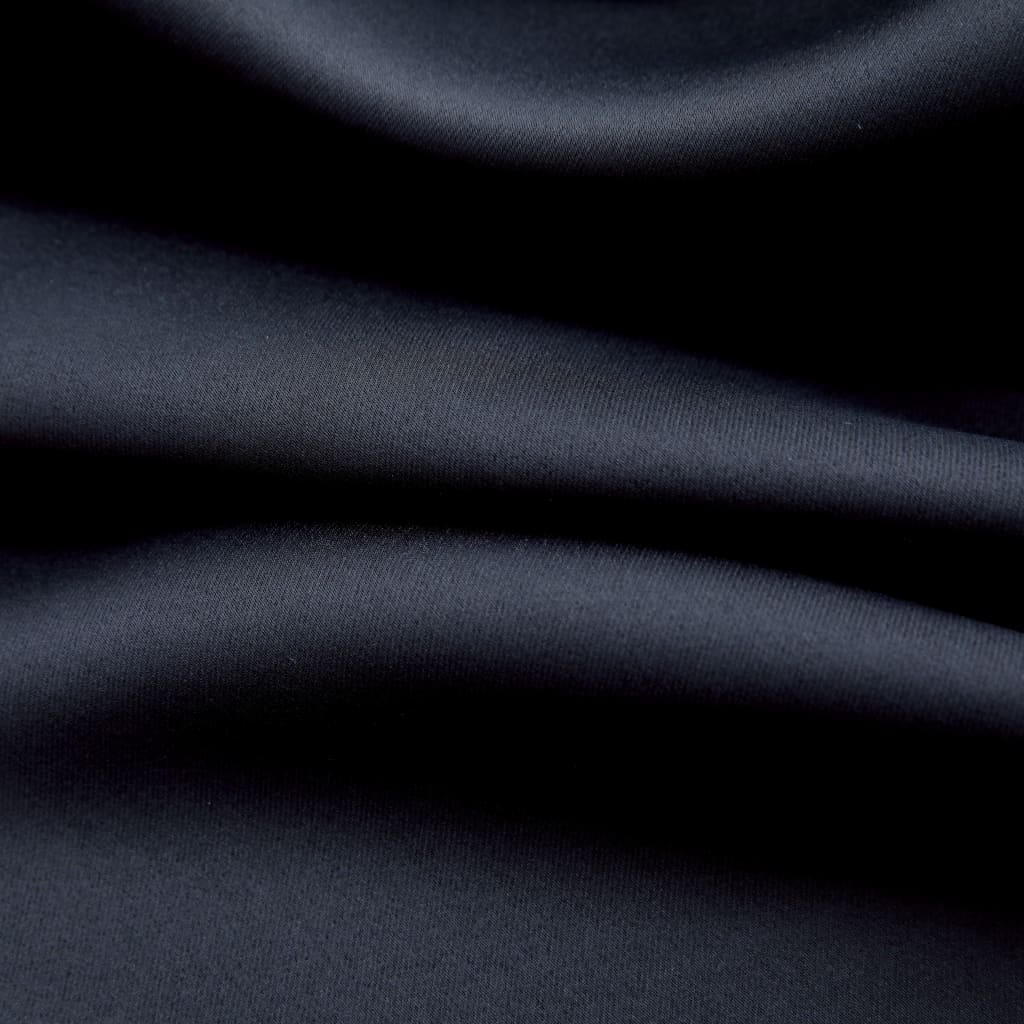 vidaXL Rideau occultant avec anneaux en métal Noir 290x245 cm