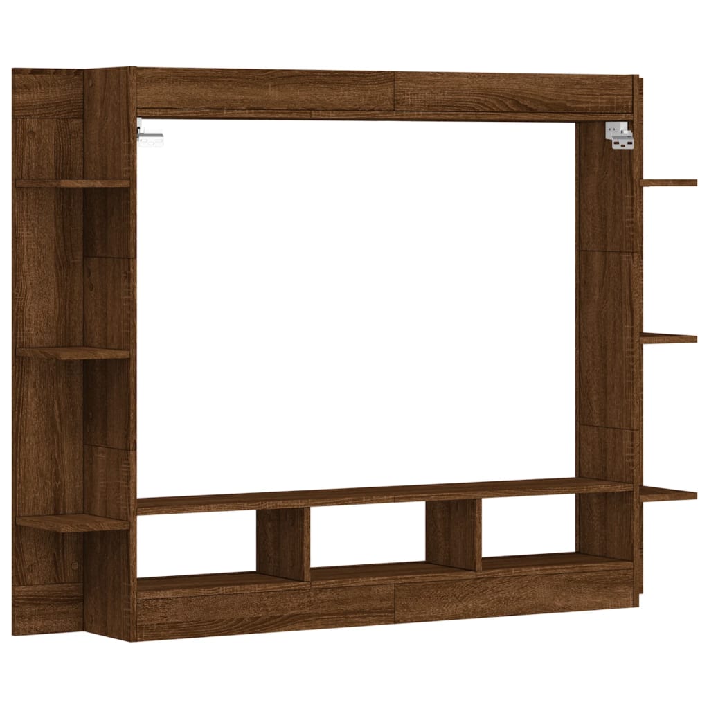 vidaXL Meuble TV chêne marron 152x22x113 cm bois d'ingénierie