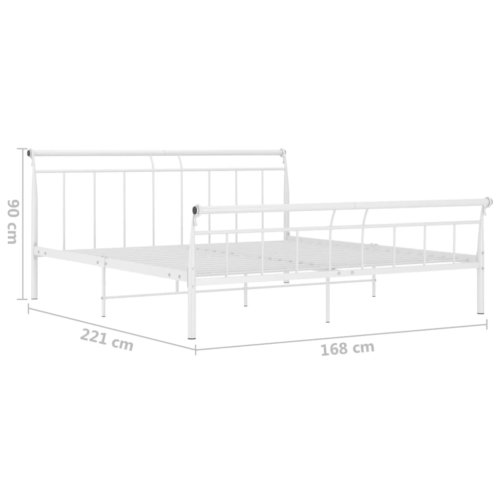 vidaXL Cadre de lit sans matelas blanc métal 160x200 cm