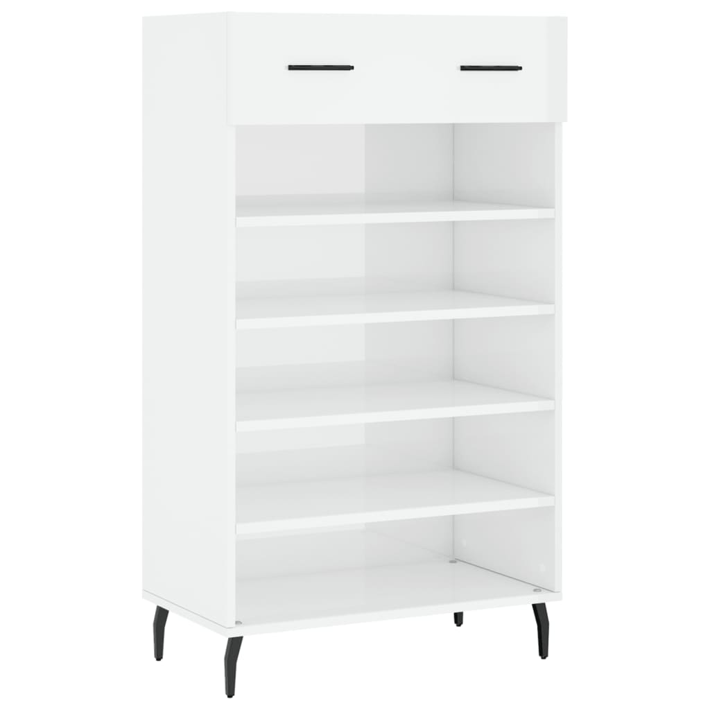 vidaXL Armoire à chaussure Blanc brillant 60x35x105 cm Bois ingénierie