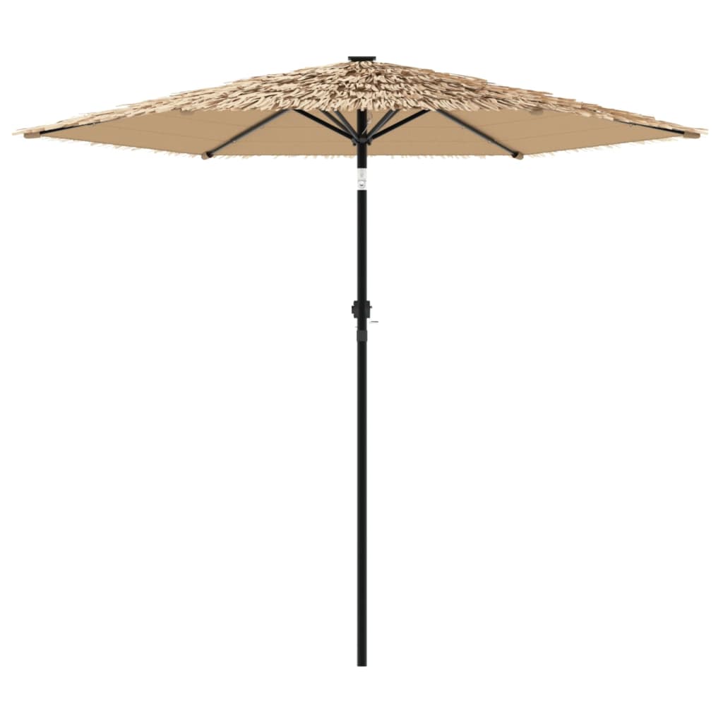 vidaXL Parasol de jardin avec LED et mât en acier marron 223x223x213cm