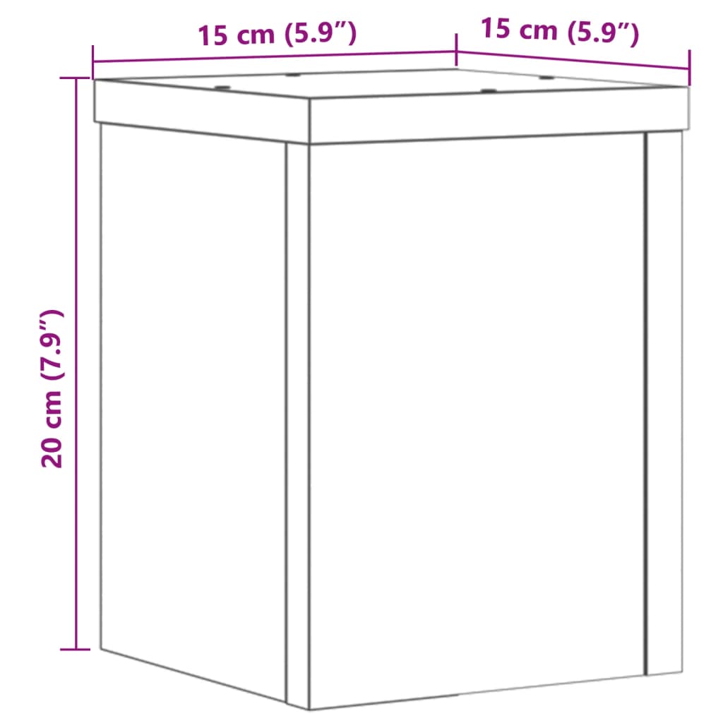 vidaXL Supports pour plantes 2 pcs blanc 15x15x20 cm bois d'ingénierie