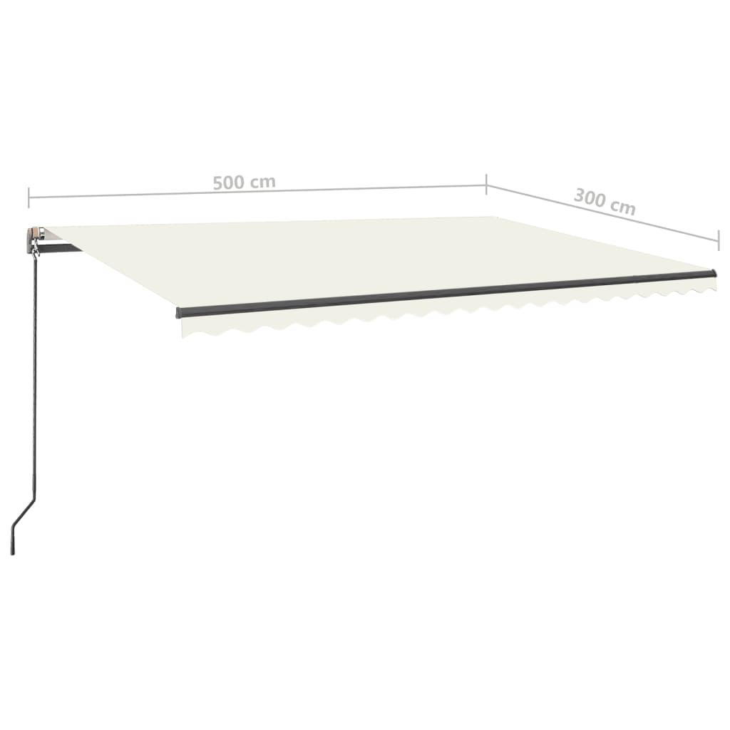 vidaXL Auvent automatique sur pied 500x300 cm Crème