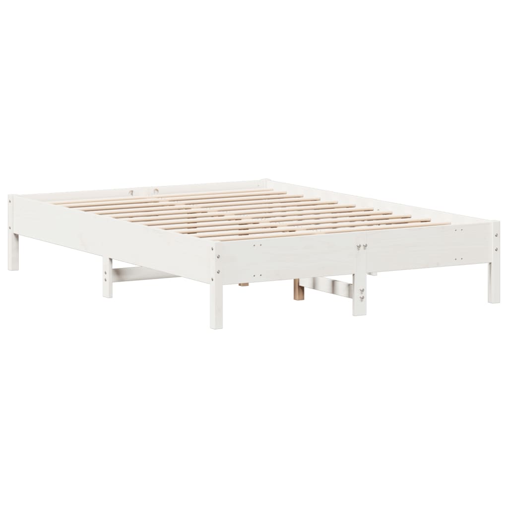 vidaXL Cadre de lit sans matelas blanc 140x200 cm bois de pin massif