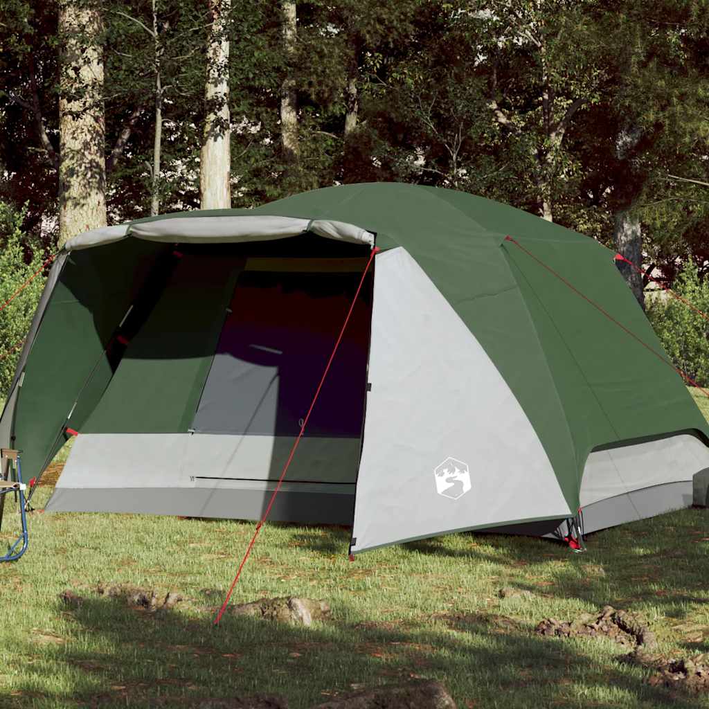 vidaXL Tente de camping avec porche 4 personnes vert imperméable