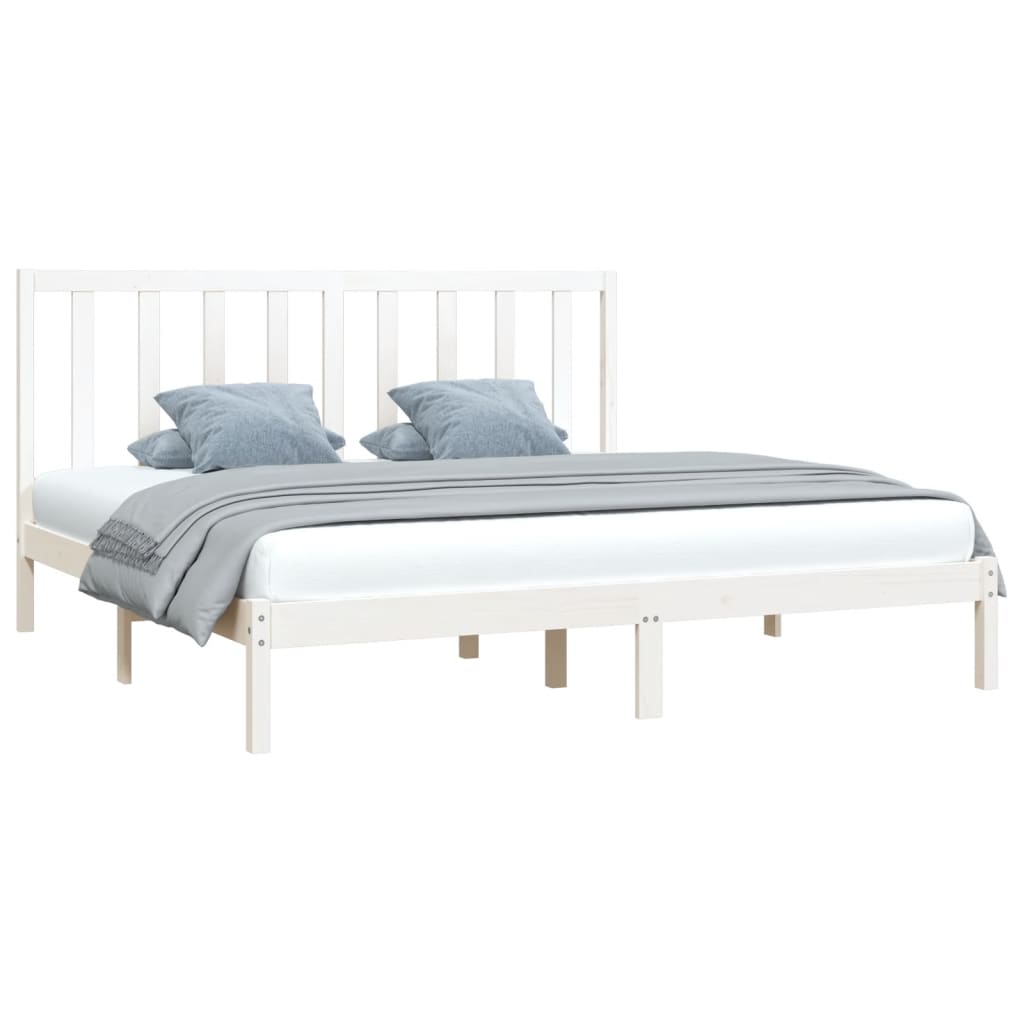 vidaXL Cadre de lit sans matelas blanc bois massif de pin 200x200 cm