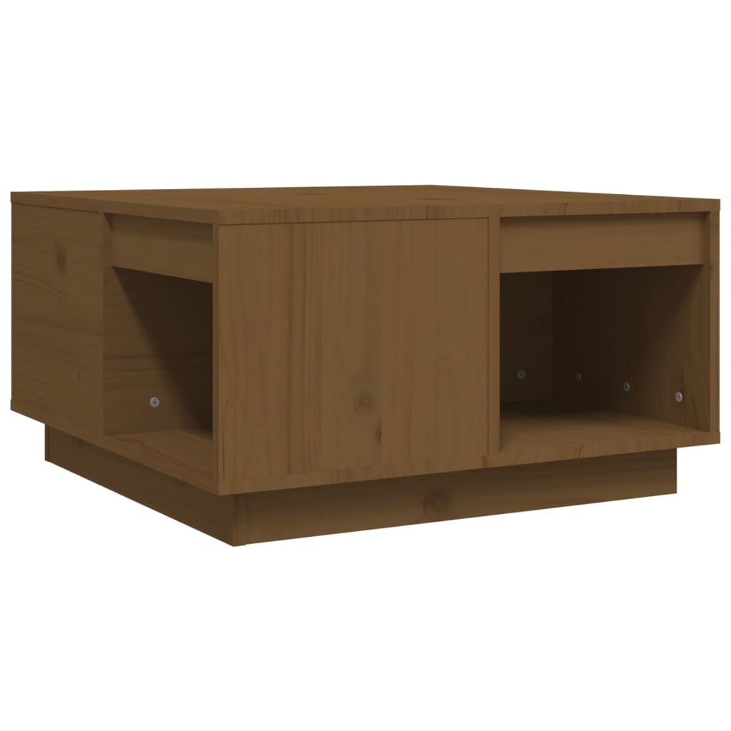 vidaXL Table basse Marron miel 60x61x32,5 cm Bois massif de pin