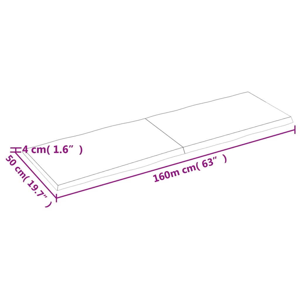 vidaXL Dessus de table bois massif traité bordure assortie