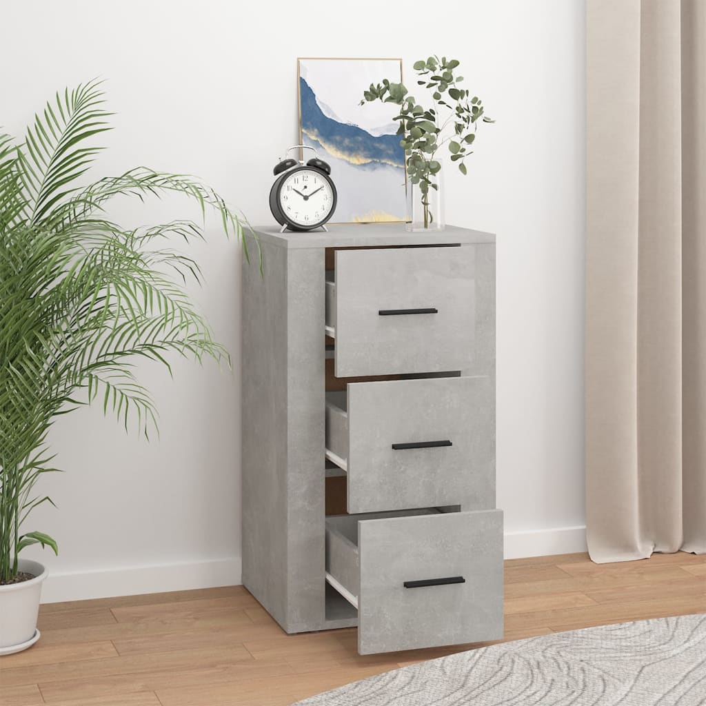 vidaXL Buffet Gris béton 40x33x70 cm Bois d'ingénierie