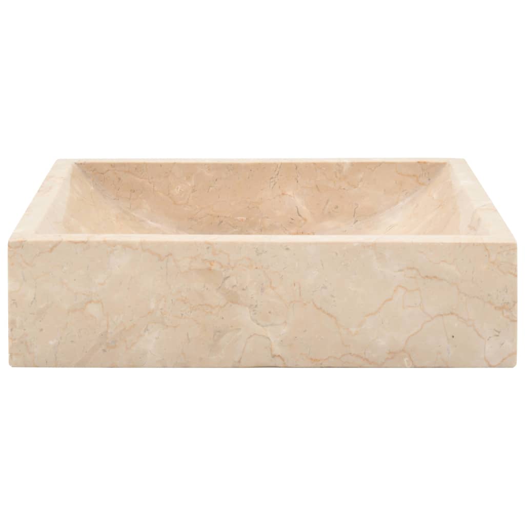 vidaXL Lavabo 45x30x12 cm marbre crème brillant