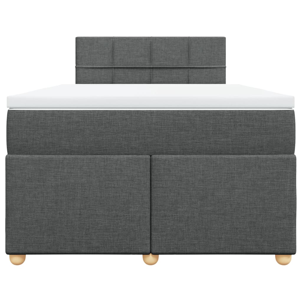 vidaXL Sommier à lattes de lit avec matelas gris foncé 120x190cm tissu