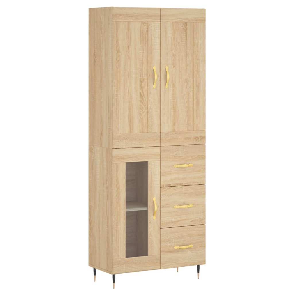 vidaXL Buffet haut Chêne sonoma 69,5x34x180 cm Bois d'ingénierie