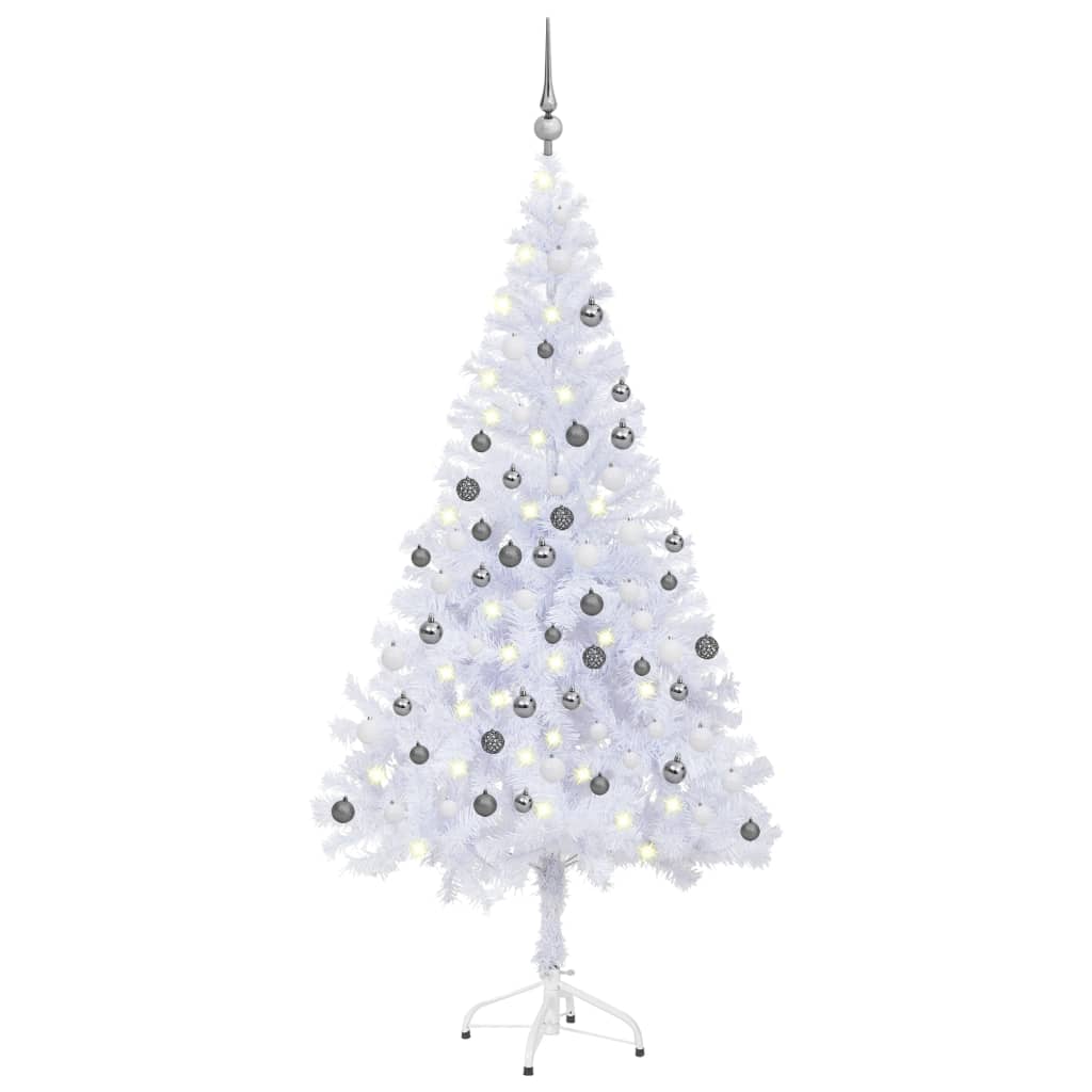 vidaXL Arbre de Noël artificiel pré-éclairé/boules 150 cm 380 branches