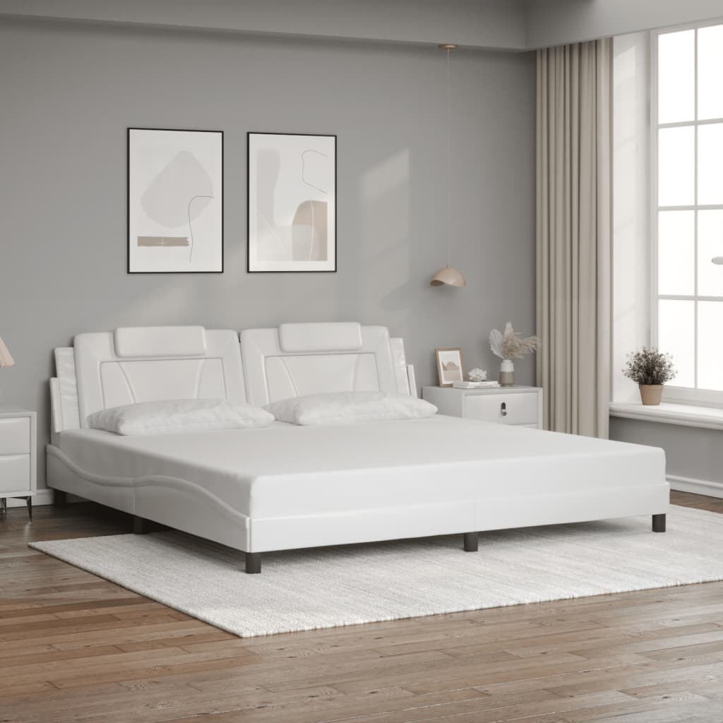 vidaXL Cadre de lit sans matelas blanc 200x200 cm similicuir